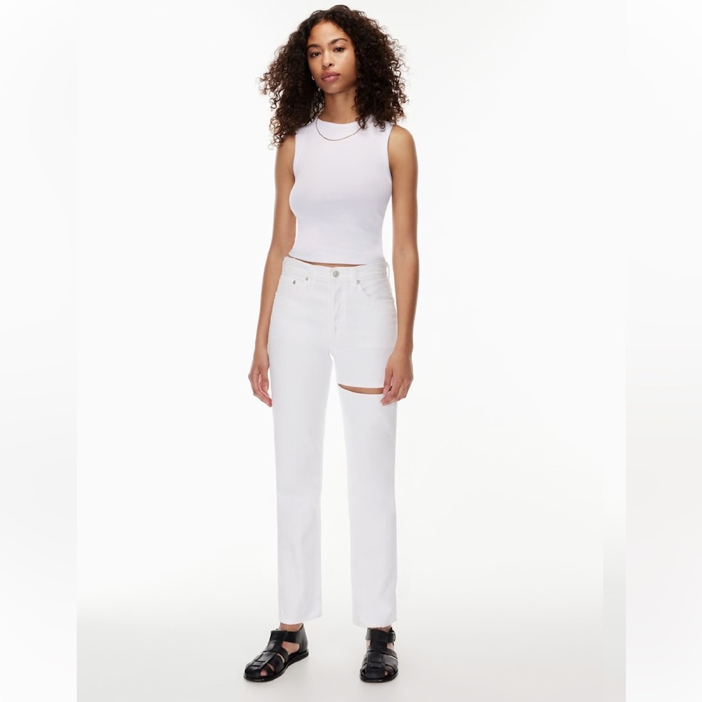 AGOLDE Lana Straight Leg Slice White Jeans